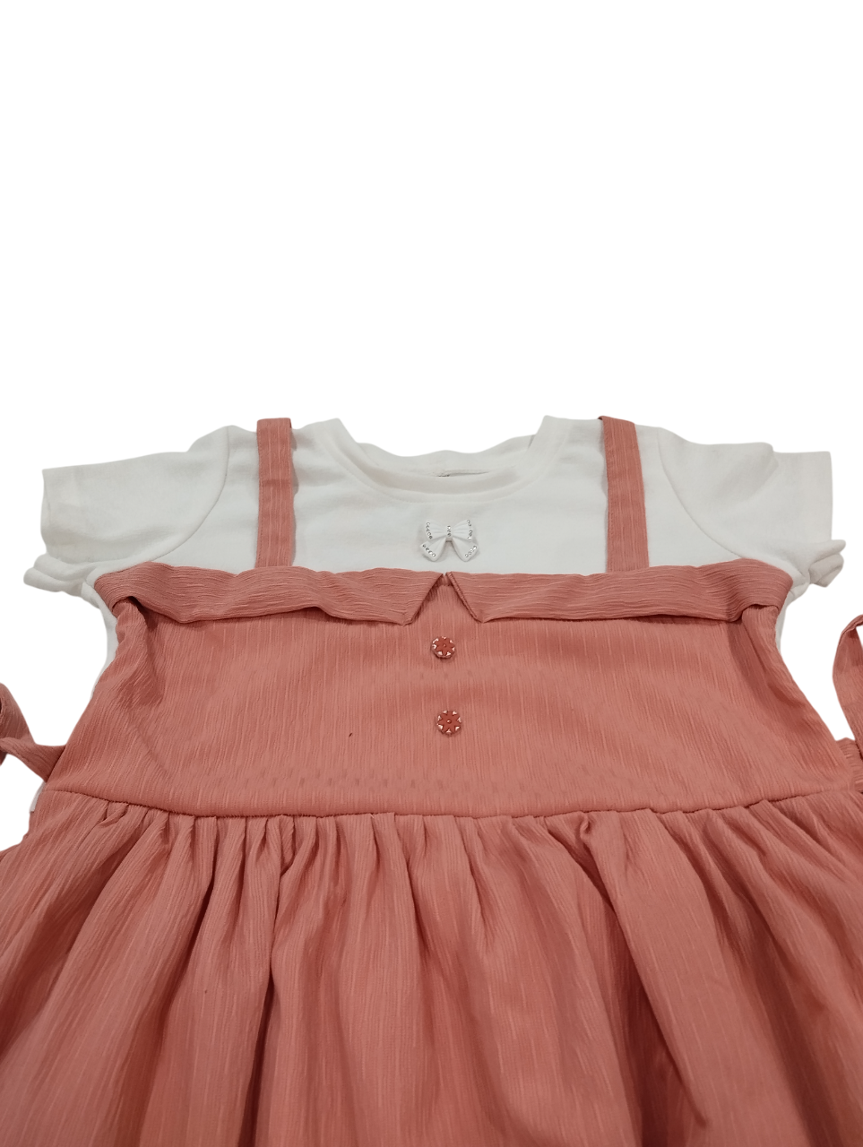 Dusty Rose Pinafore Style Frock with White Tee Combo D.15.1339A B.0973 Dusty Rose Pinafore Style Frock with White Tee Combo D.15.1339A B.0973