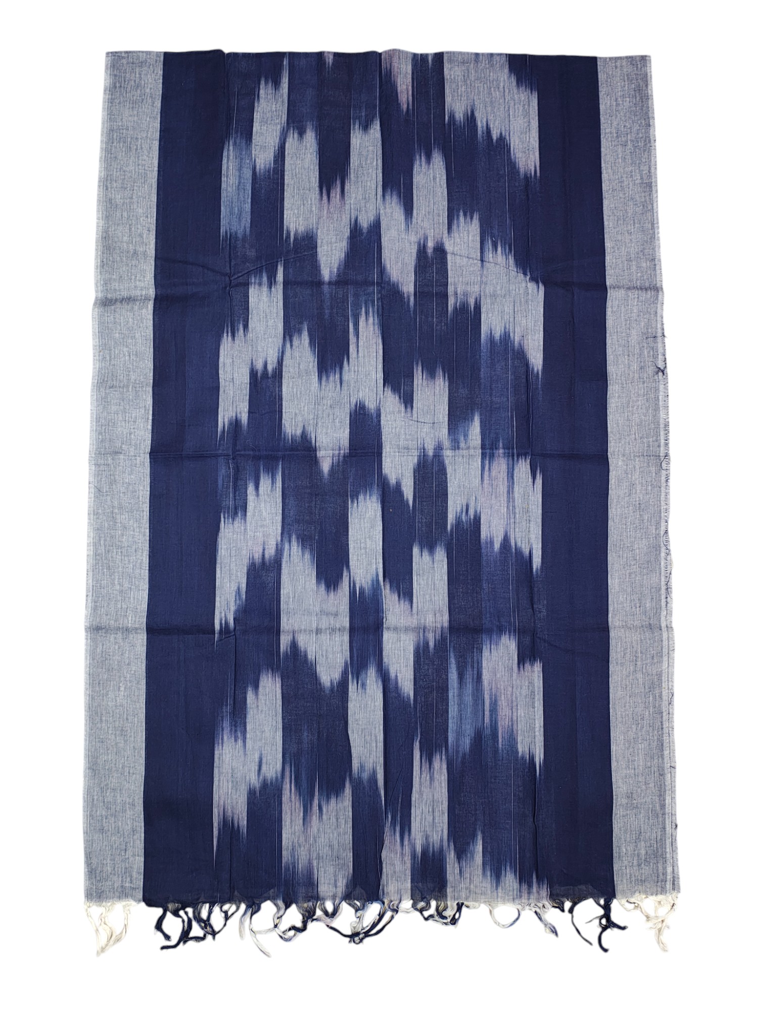 NavyBlue Ikkat Cotton Unstitched Salwar Suit Dress Material with Dupatta