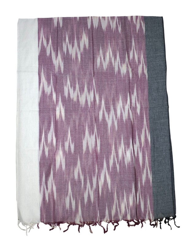 Plum Ikkat Unstitched Salwar Suit Dress Material with Dupatta