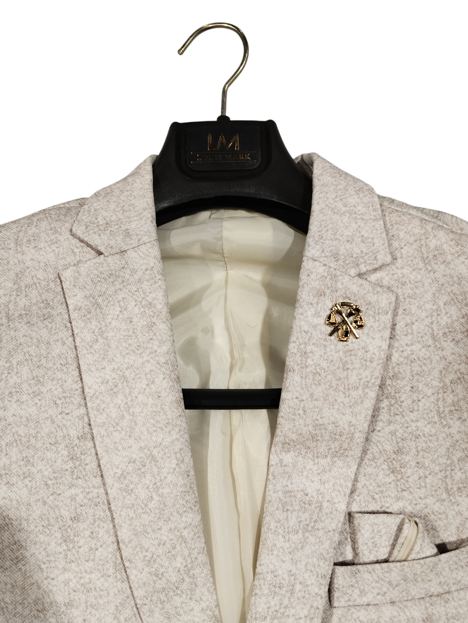 Men's Textured Light Beige Formal Blazer D.BL022 B.1858 Men's Textured Light Beige Formal Blazer D.BL022 B.1858