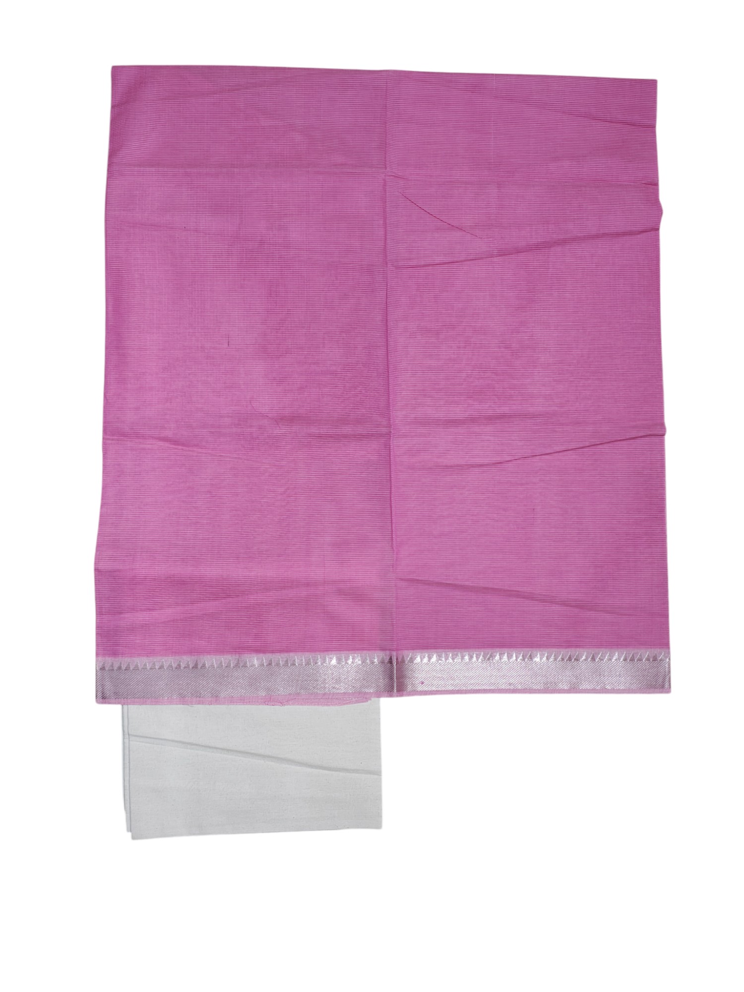 Pink Mangalagiri Cotton Unstitched Salwar Suit Set with Dupatta for Women