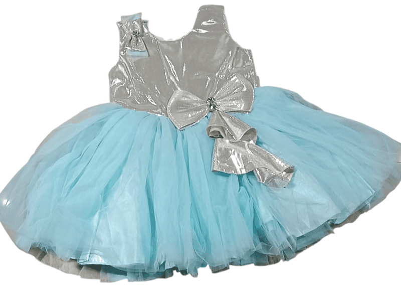 Elegant Ice Blue & Silver Party Dress for Baby Girls D.18/9 Elegant Ice Blue & Silver Party Dress for Baby Girls D.18/9