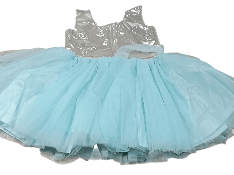 Elegant Ice Blue & Silver Party Dress for Baby Girls D.18/9 Elegant Ice Blue & Silver Party Dress for Baby Girls D.18/9