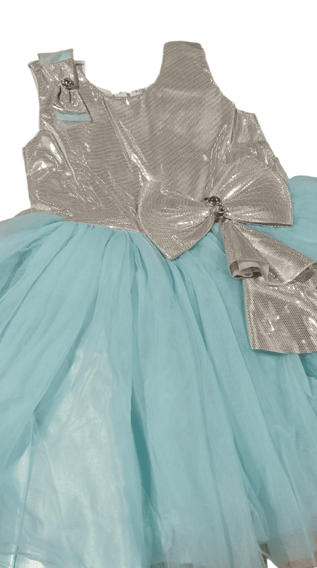 Elegant Ice Blue & Silver Party Dress for Baby Girls D.18/9 Elegant Ice Blue & Silver Party Dress for Baby Girls D.18/9