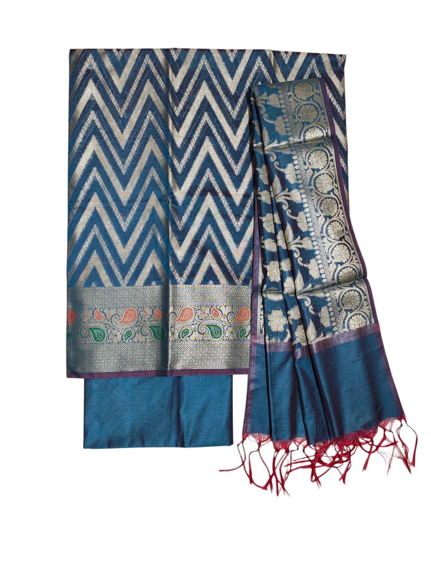 Indigo Banarasi Dress Material for Women