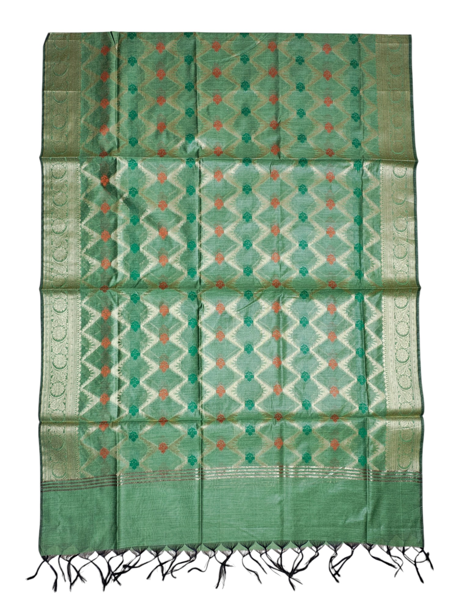 Green Banarasi Dress Material for Women