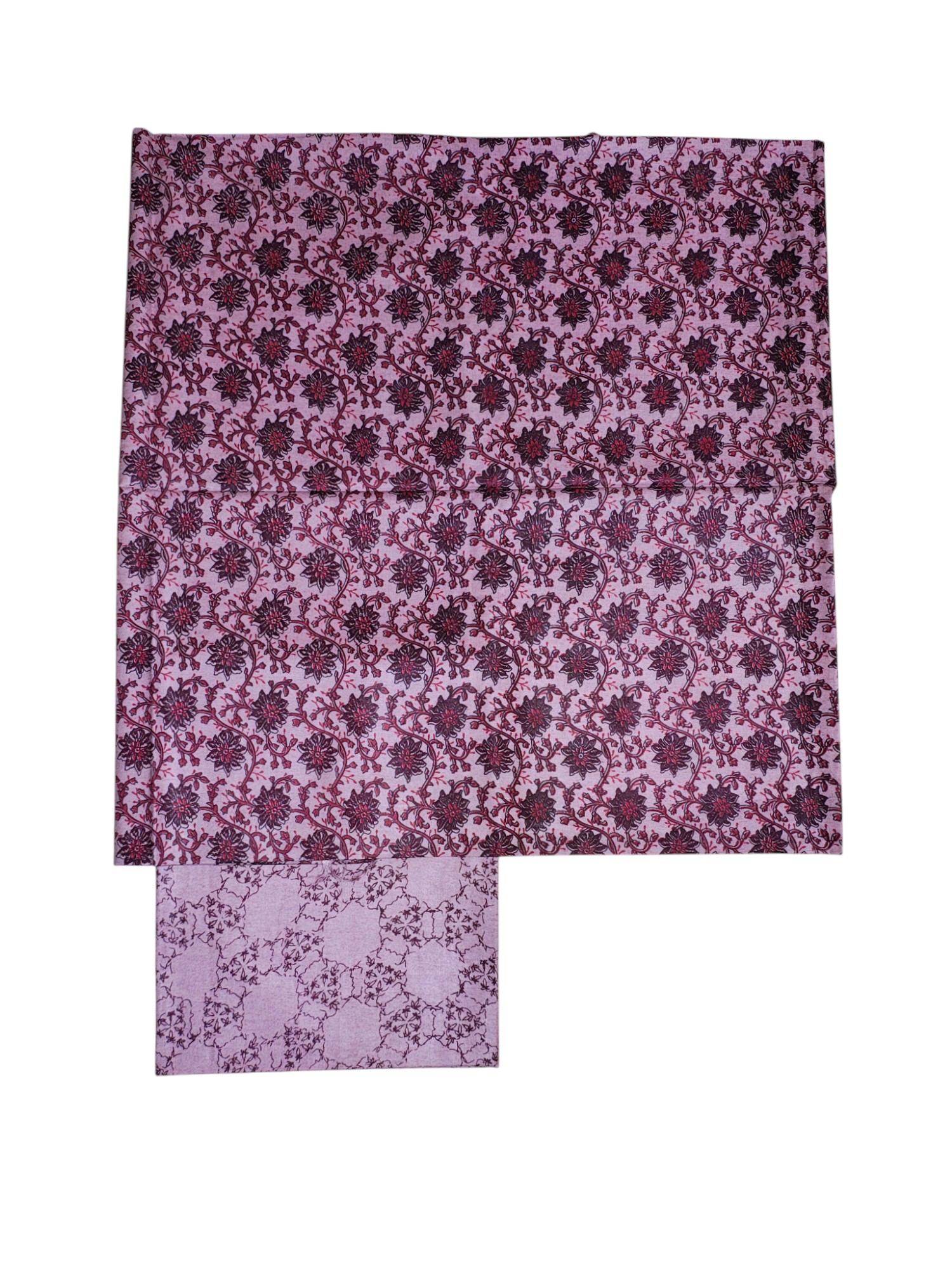 Dark Plum Ajrakh Block Print Silk Salwar Suit Set for Women