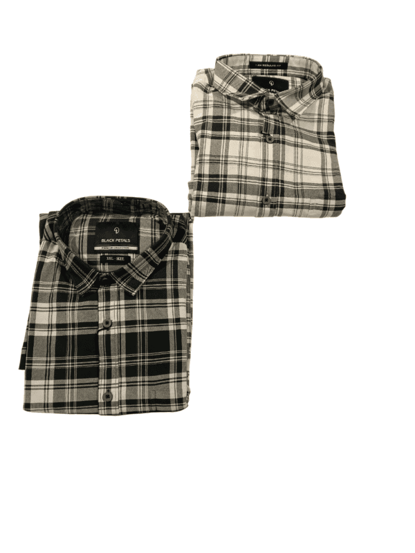 BLACK PETALS Classic Tartan Plaid Shirt D.9027 BLACK PETALS Classic Tartan Plaid Shirt D.9027