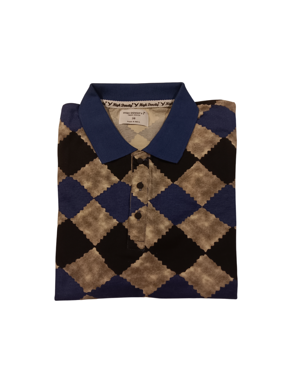 Men's Premium Argyle Print Polo T-Shirt D.3/24 Men's Premium Argyle Print Polo T-Shirt D.3/24
