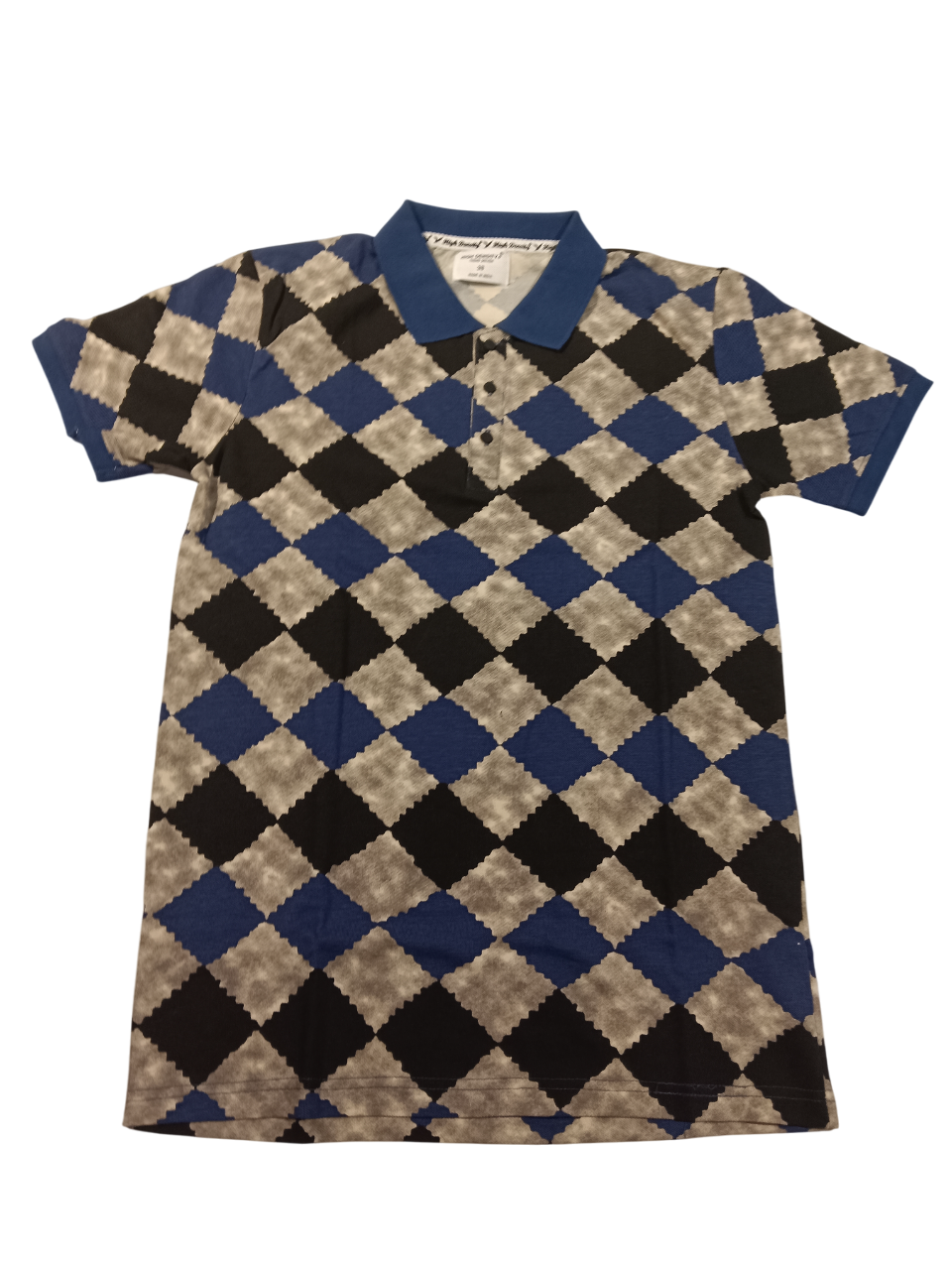 Men's Premium Argyle Print Polo T-Shirt D.3/24 Men's Premium Argyle Print Polo T-Shirt D.3/24