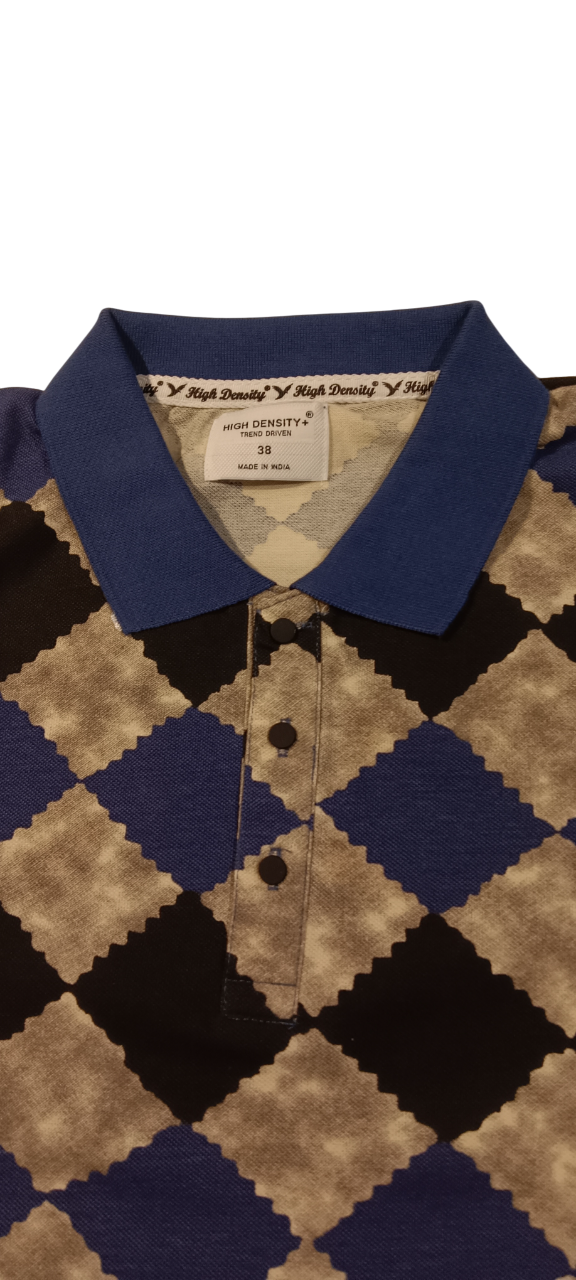 Men's Premium Argyle Print Polo T-Shirt D.3/24 Men's Premium Argyle Print Polo T-Shirt D.3/24