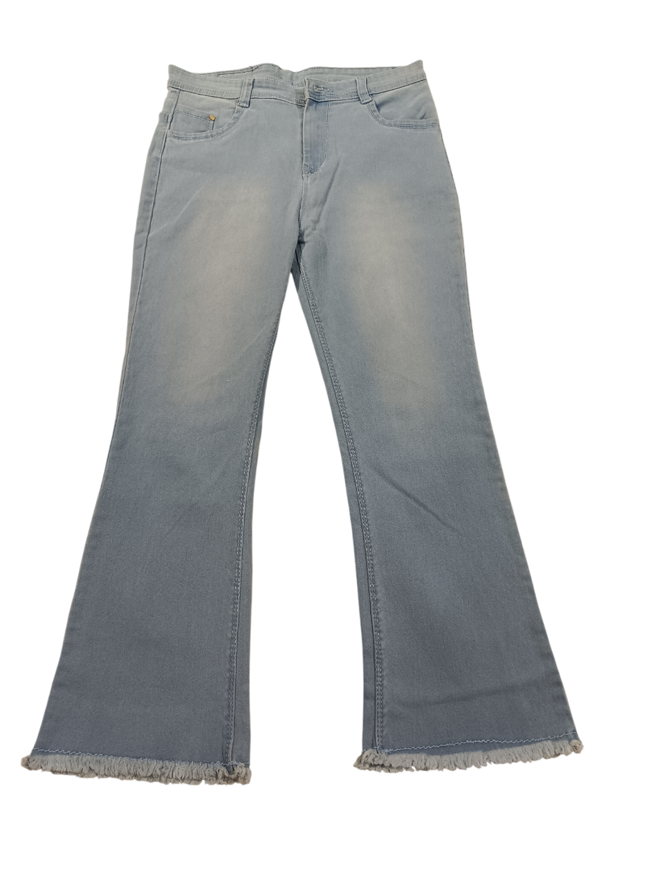 Women’s High-Waist Flared Jeans with Frayed Hem D.9/10