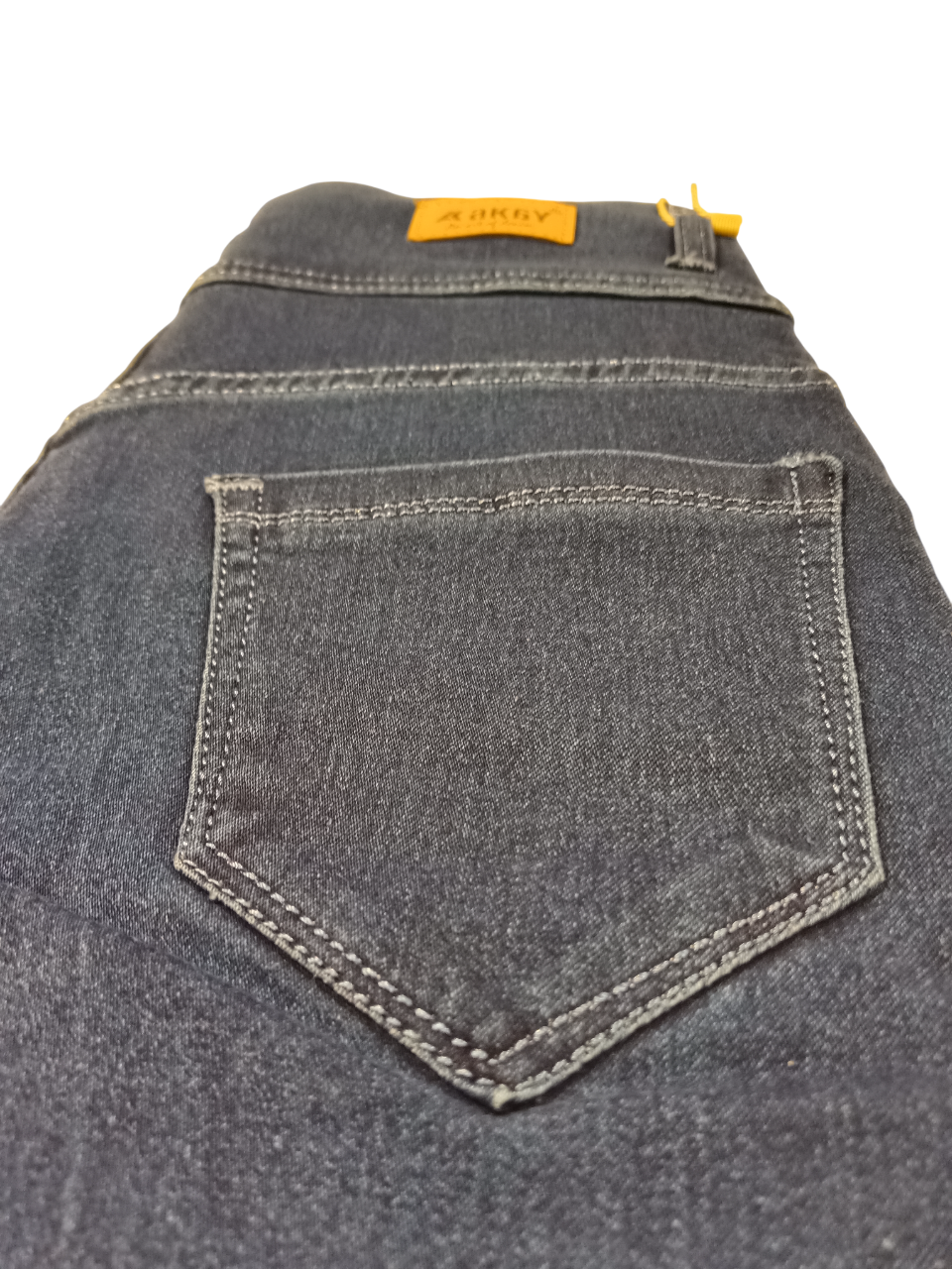 Women’s High-Waist Triple Button Skinny Jeans – Dark Blue D.403