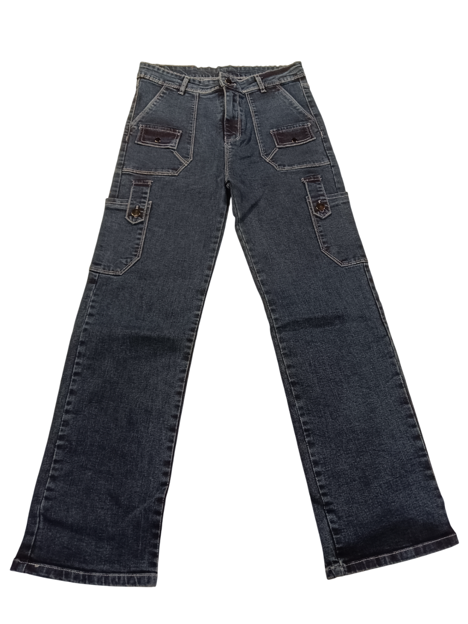 Girls’ Multi-Pocket Cargo Style Denim Jeans D.1128/30/48