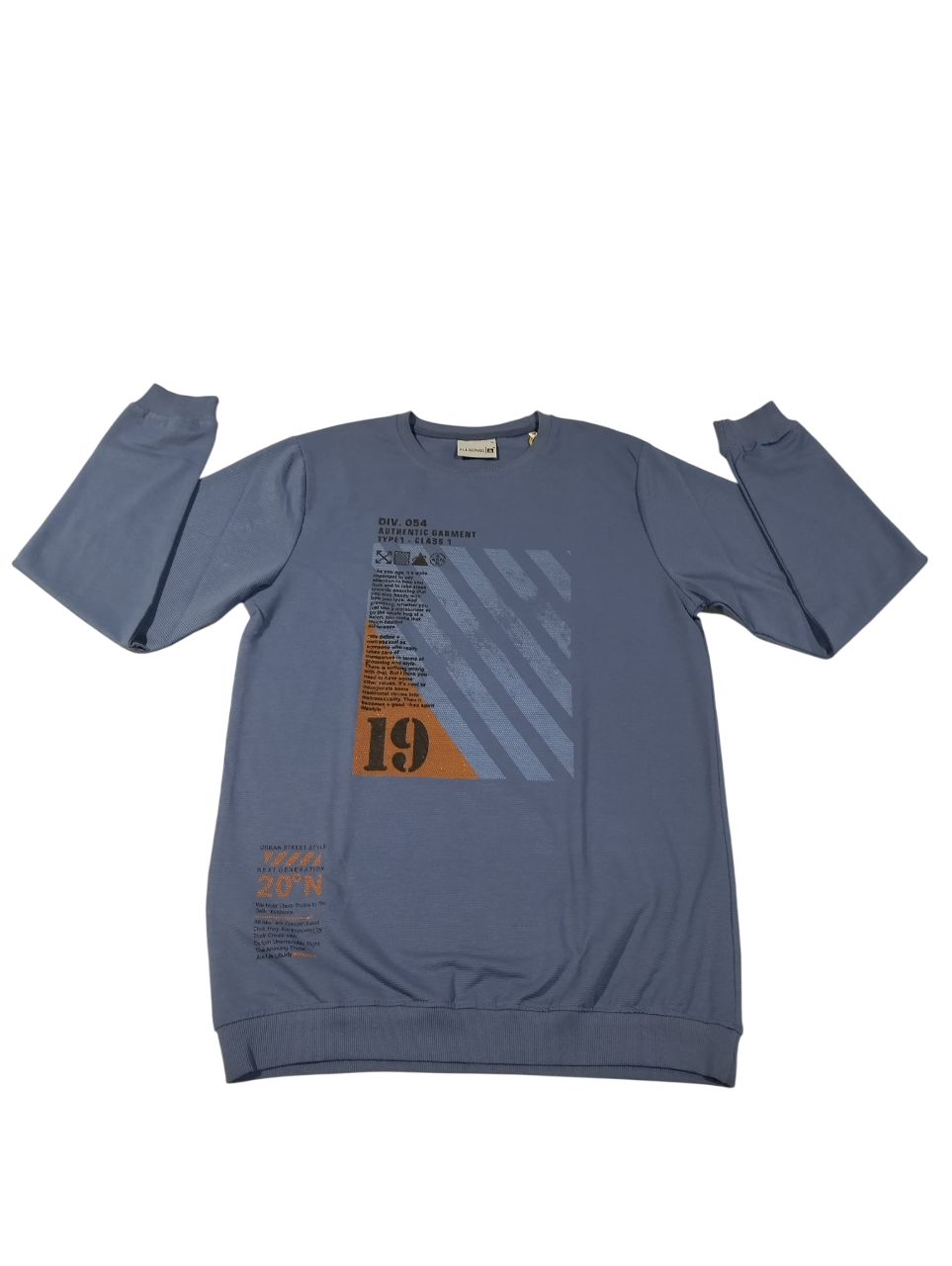 Blue Full Sleeve Printed T-Shirt D.19/12 Blue Full Sleeve Printed T-Shirt D.19/12