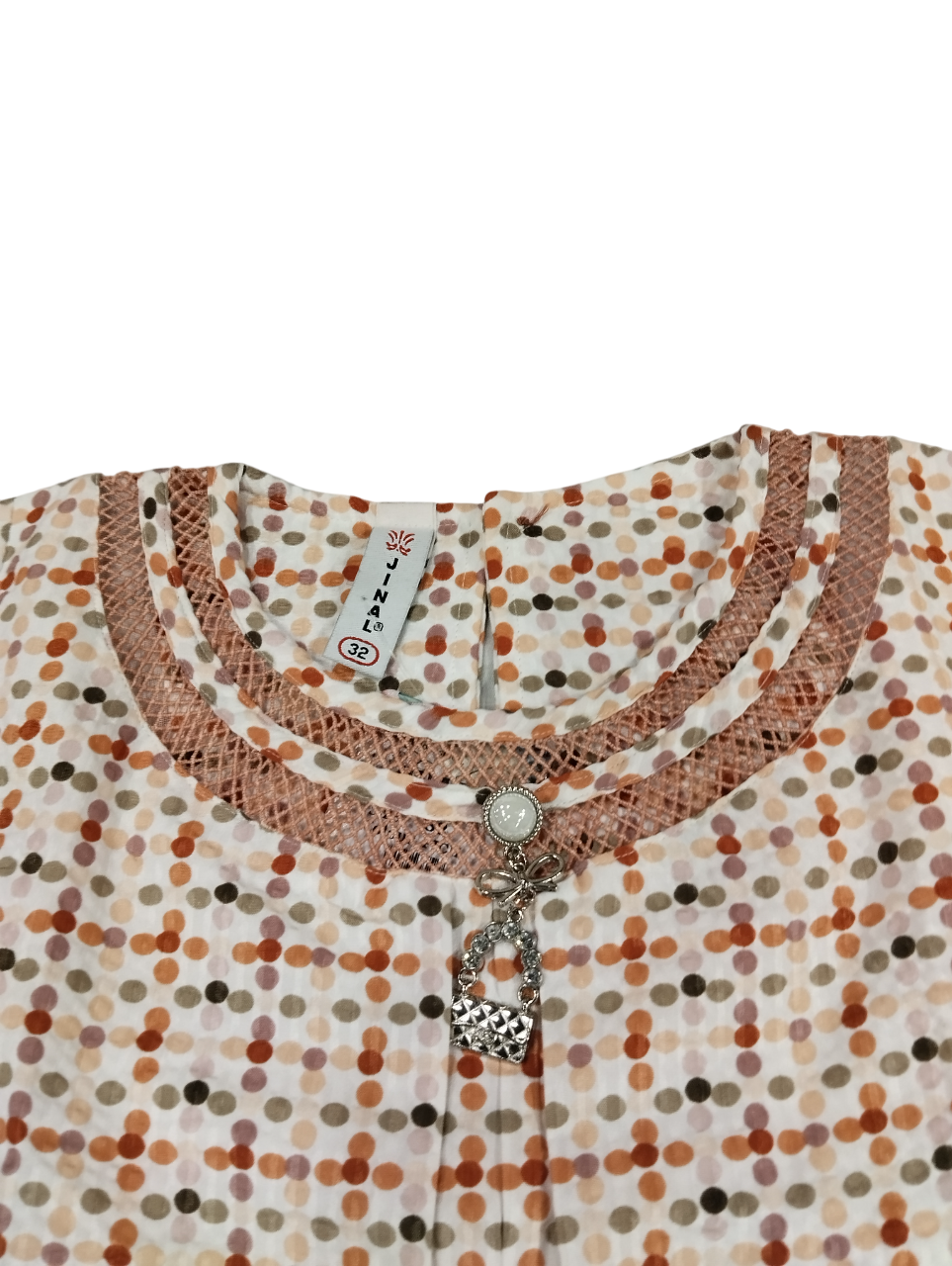 Girls’ Printed A-Line Kurti Top with Decorative Pendant D.24.5947