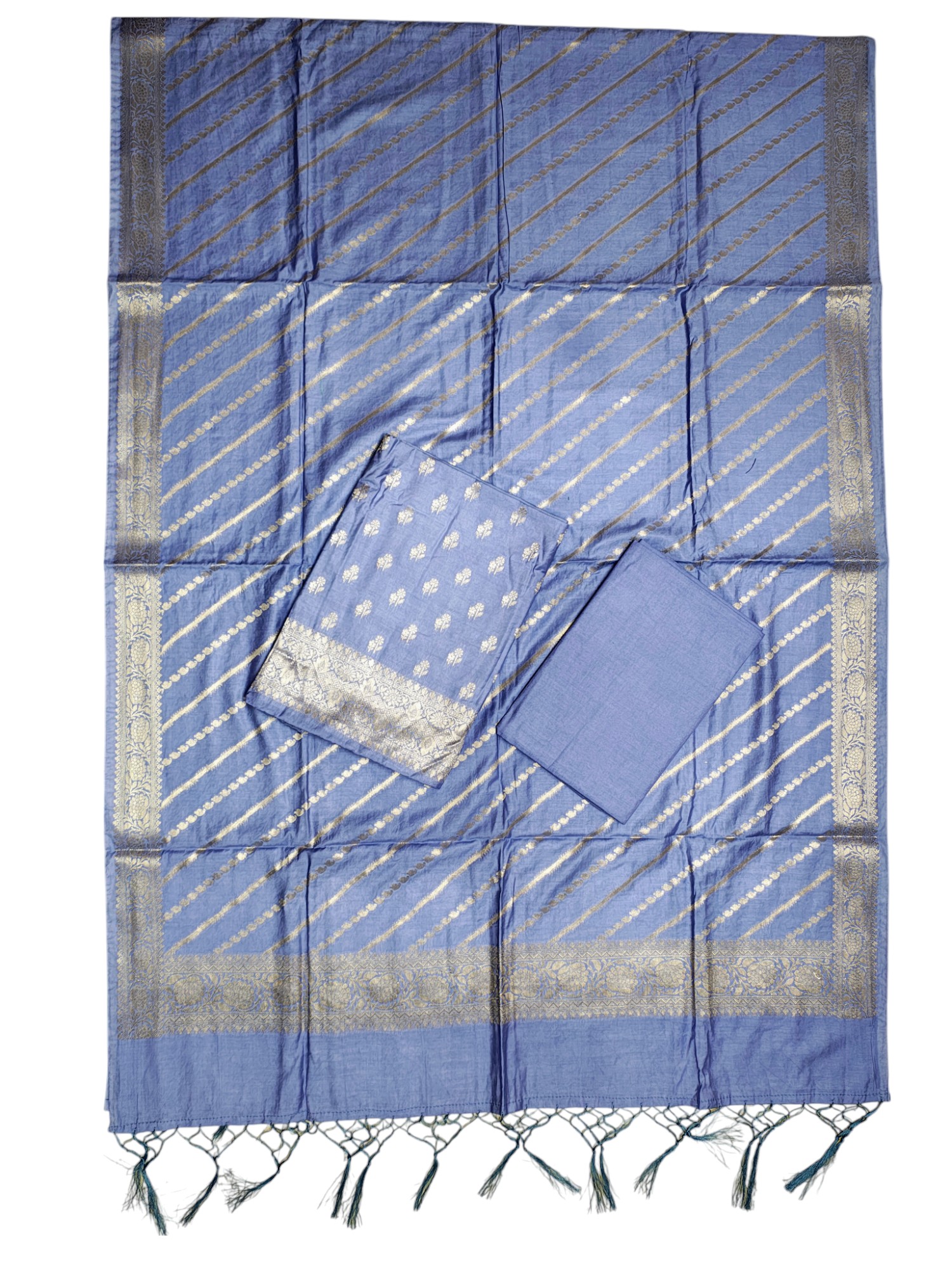 Baby Blue Banarasi Silk Dress Material for Women
