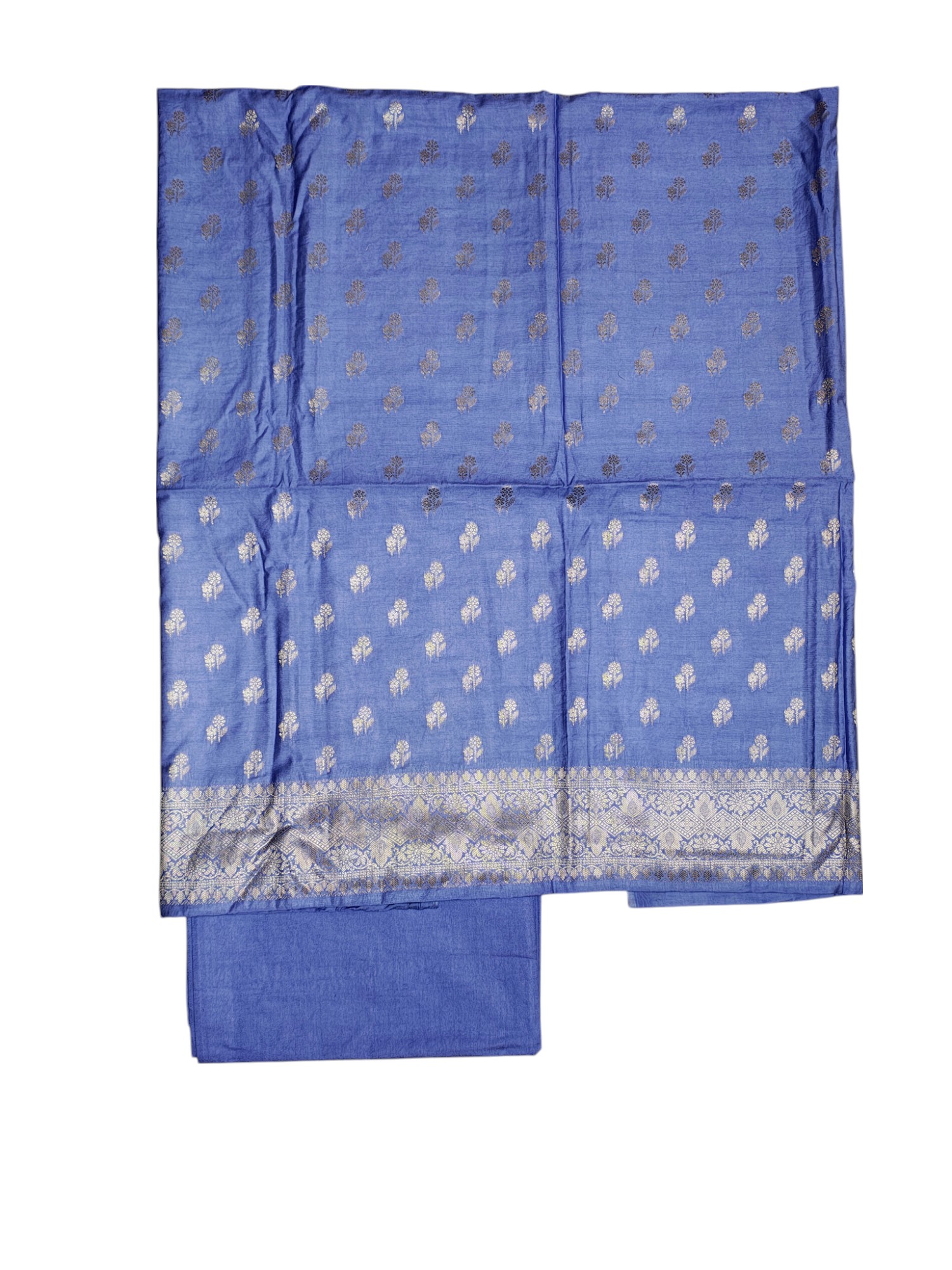Baby Blue Banarasi Silk Dress Material for Women