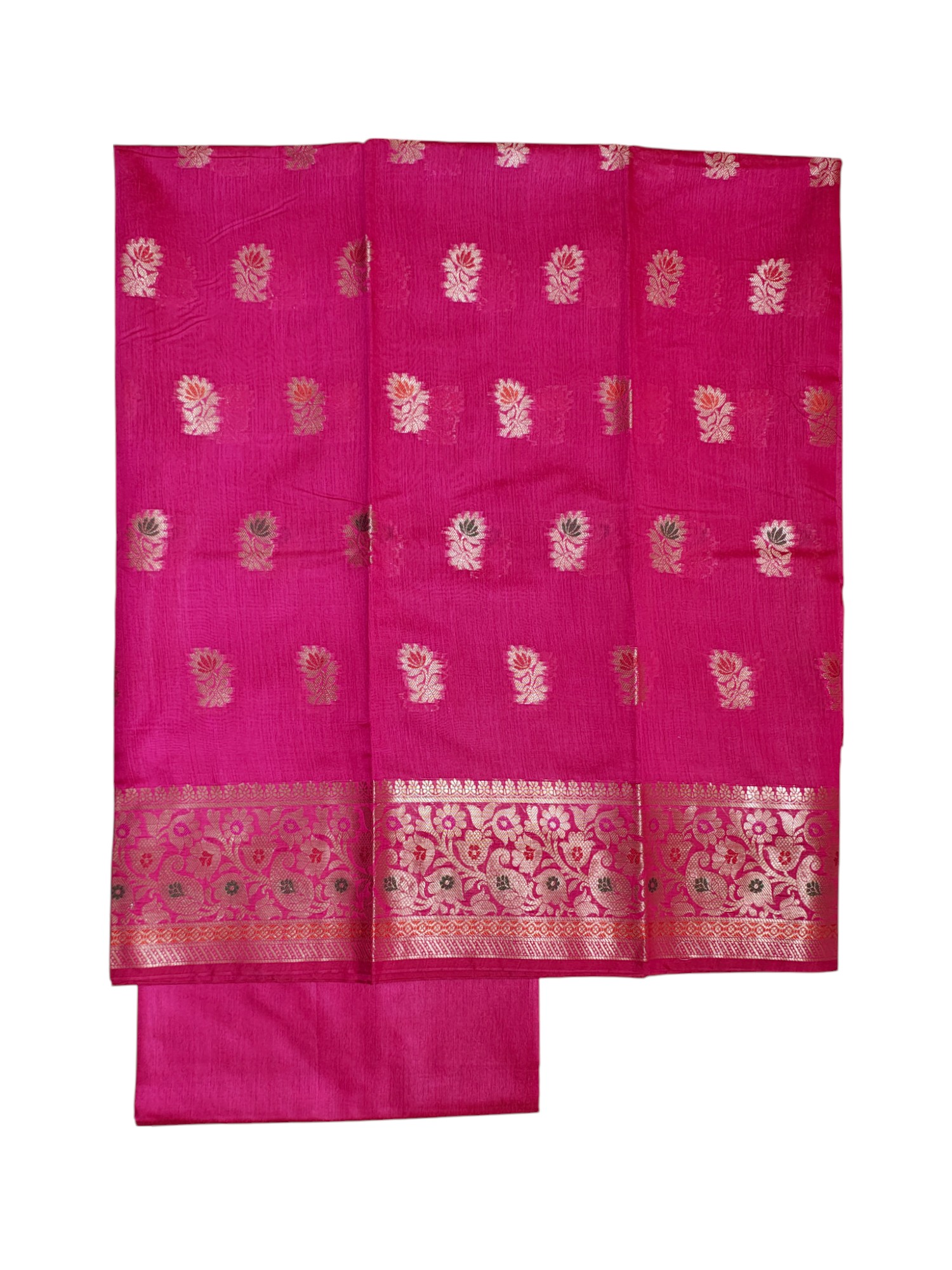 Magenta Banarasi Silk Dress Materials for Women