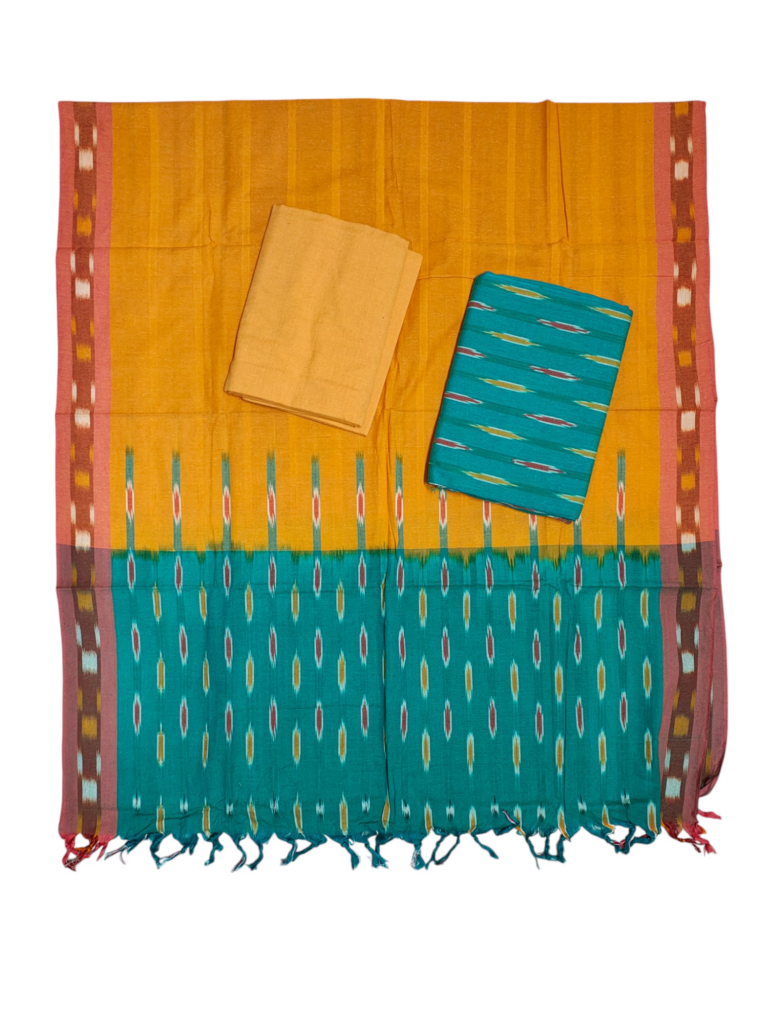 Firoza Pochampally Ikkat Cotton Dress Material with Dupatta