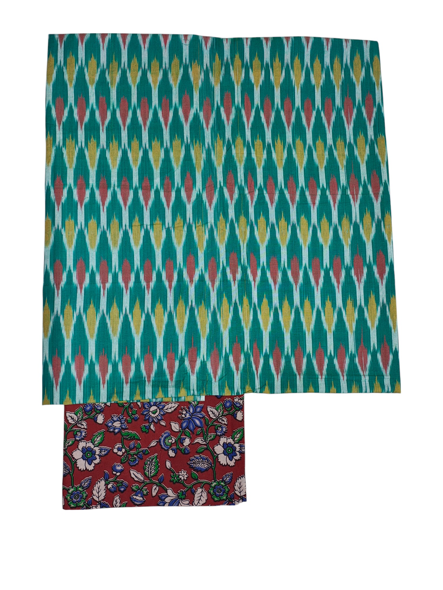 Green & Maroon Kalamkari Dress Materials