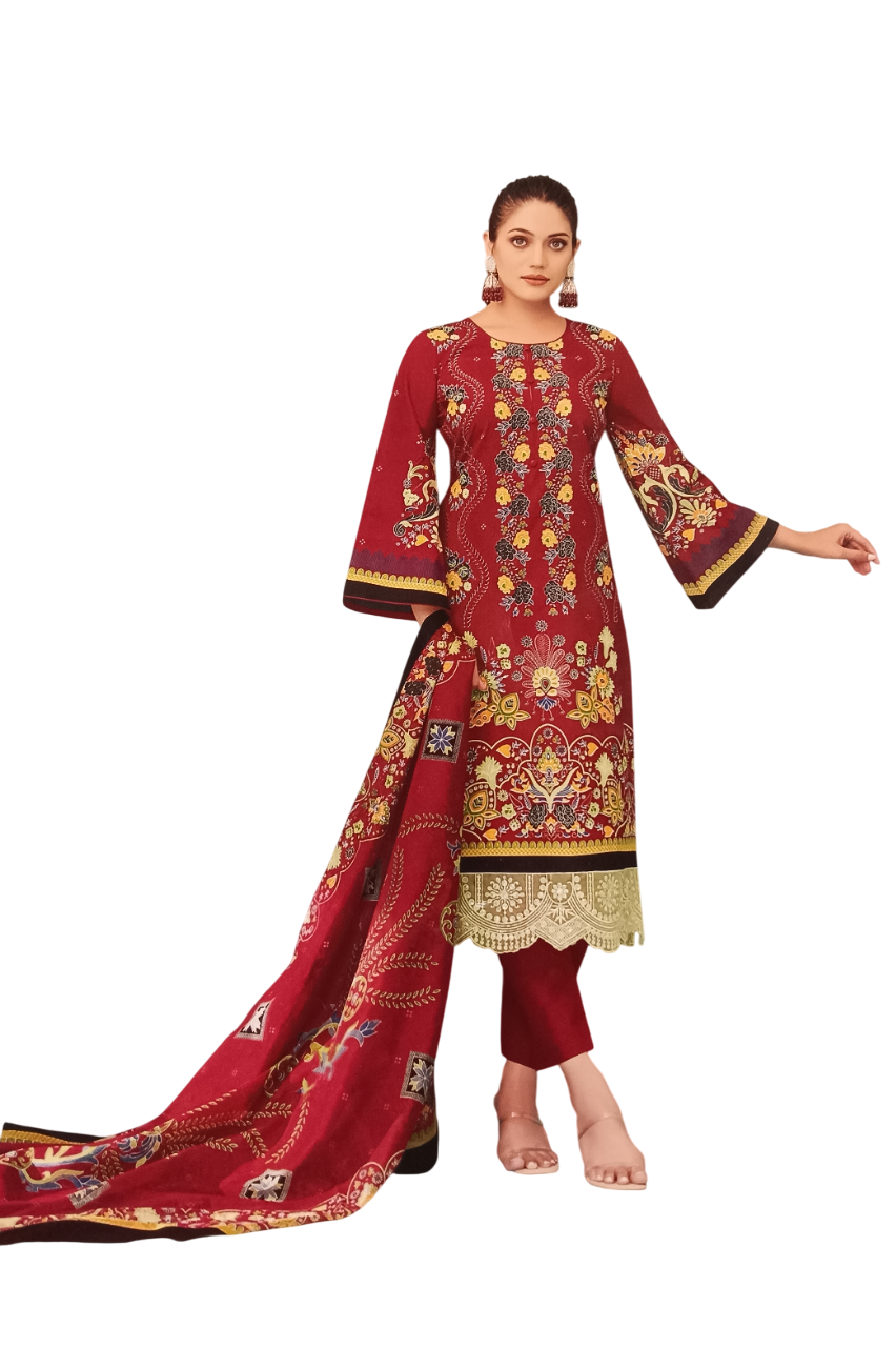 Printed Unstitched Dress Materials D.4.Nigar