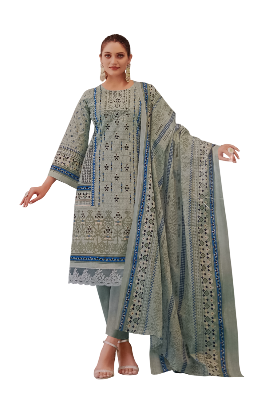 Printed Unstitched Dress Materials D.4.Nigar