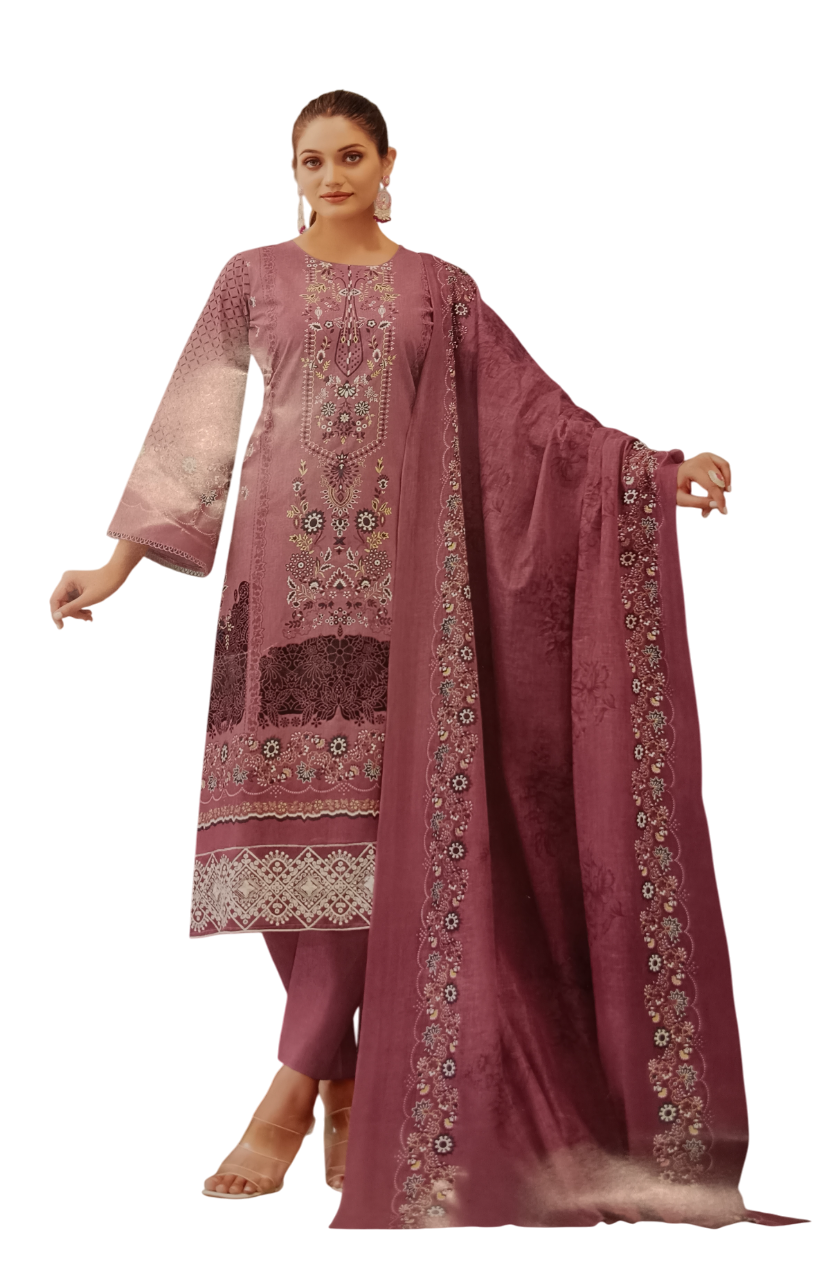 Printed Unstitched Dress Materials D.4.Nigar