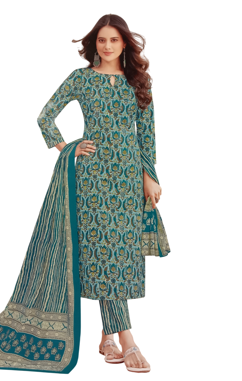 Women's Cotton Printed Dress Materials (Unstitched) D.6/16 Women's Cotton Printed Dress Materials (Unstitched) D.6/16