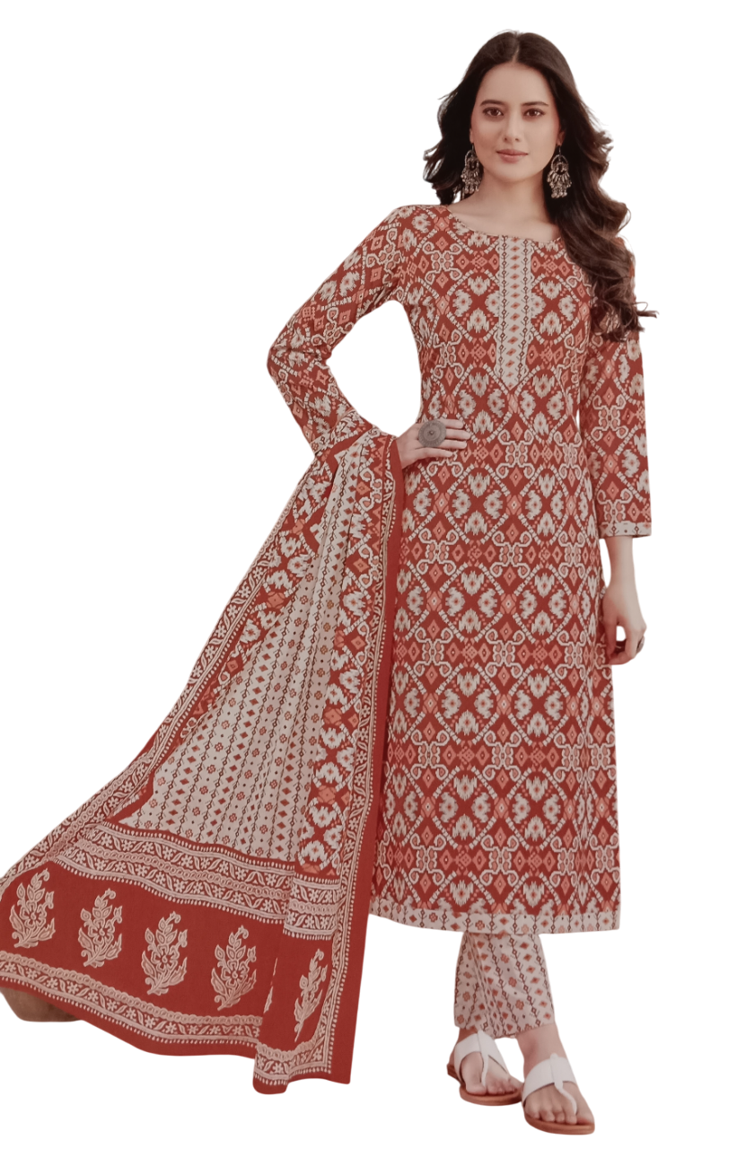 Women's Cotton Printed Dress Materials (Unstitched) D.6/16 Women's Cotton Printed Dress Materials (Unstitched) D.6/16