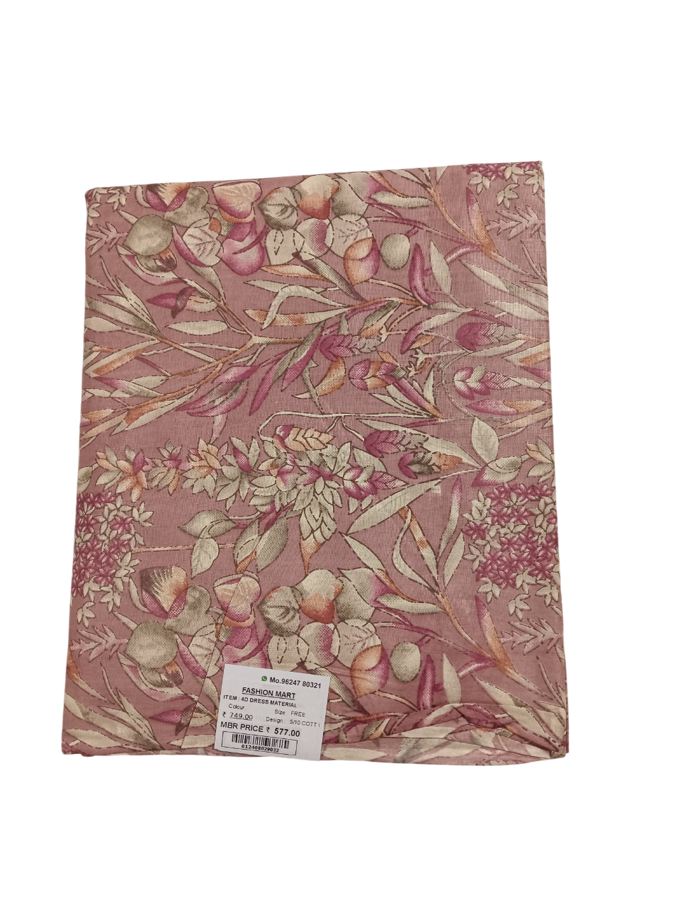 Printed Unstitched Dress Material D.4D 5/10 Printed Unstitched Dress Material D.4D 5/10