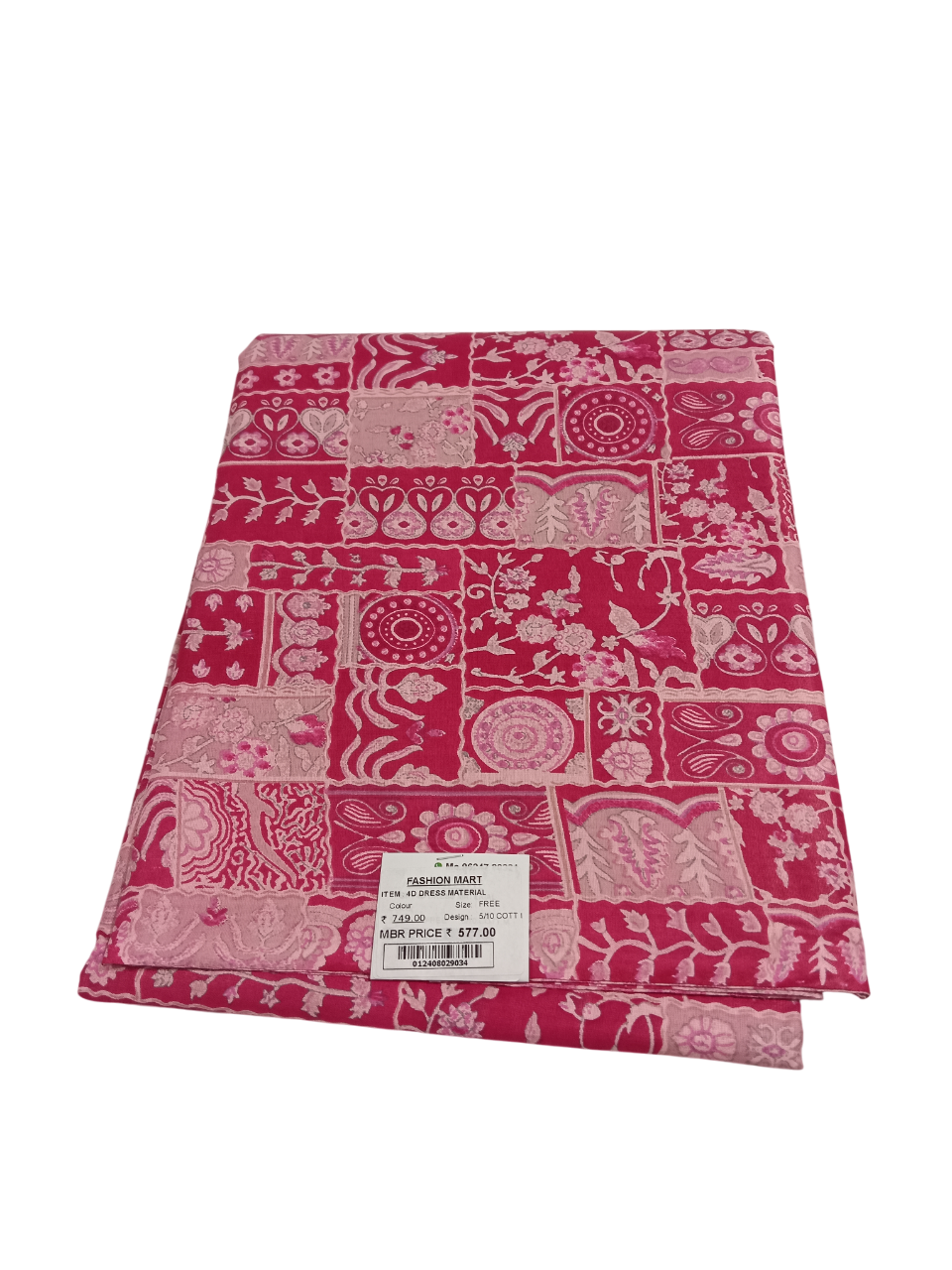 Printed Unstitched Dress Material D.4D 5/10 Printed Unstitched Dress Material D.4D 5/10
