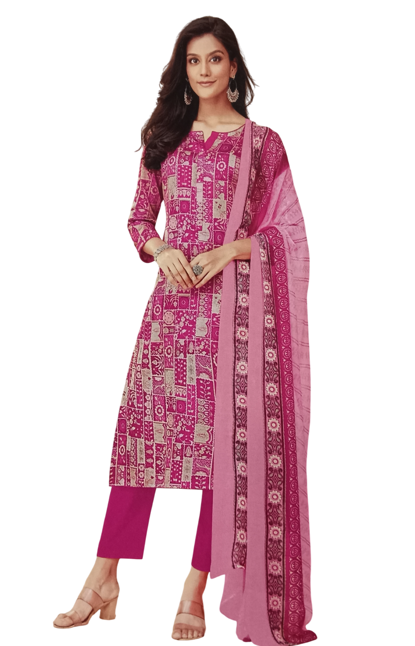 Printed Unstitched Dress Material D.4D 5/10 Printed Unstitched Dress Material D.4D 5/10