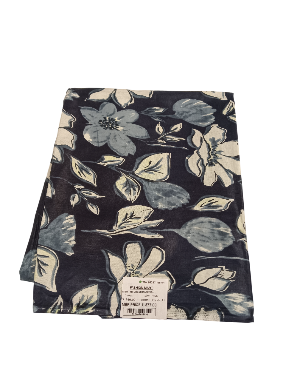 Printed Unstitched Dress Material D.4D 5/10 Printed Unstitched Dress Material D.4D 5/10