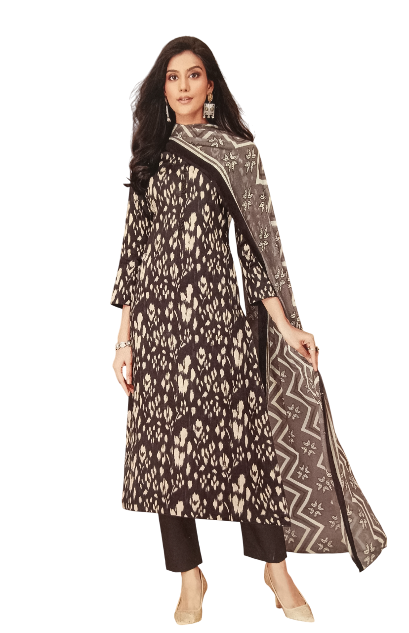 Printed Unstitched Dress Material D.4D 5/10 Printed Unstitched Dress Material D.4D 5/10