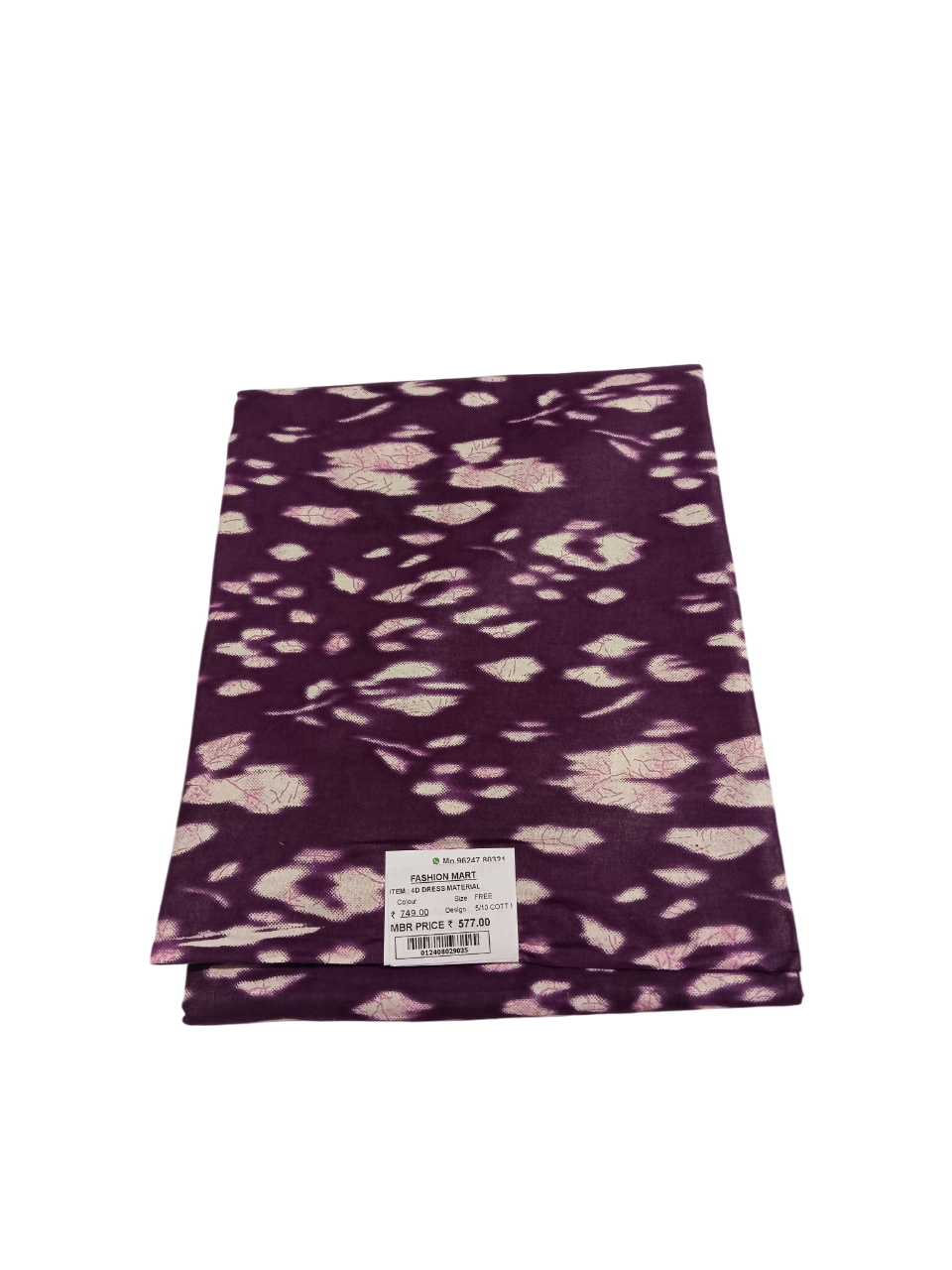 Printed Unstitched Dress Material D.4D 5/10 Printed Unstitched Dress Material D.4D 5/10