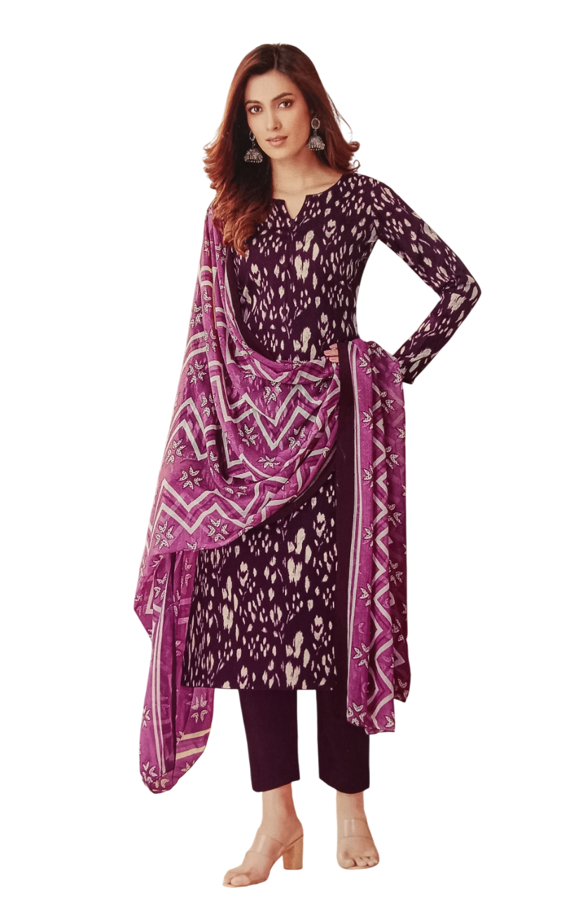 Printed Unstitched Dress Material D.4D 5/10 Printed Unstitched Dress Material D.4D 5/10