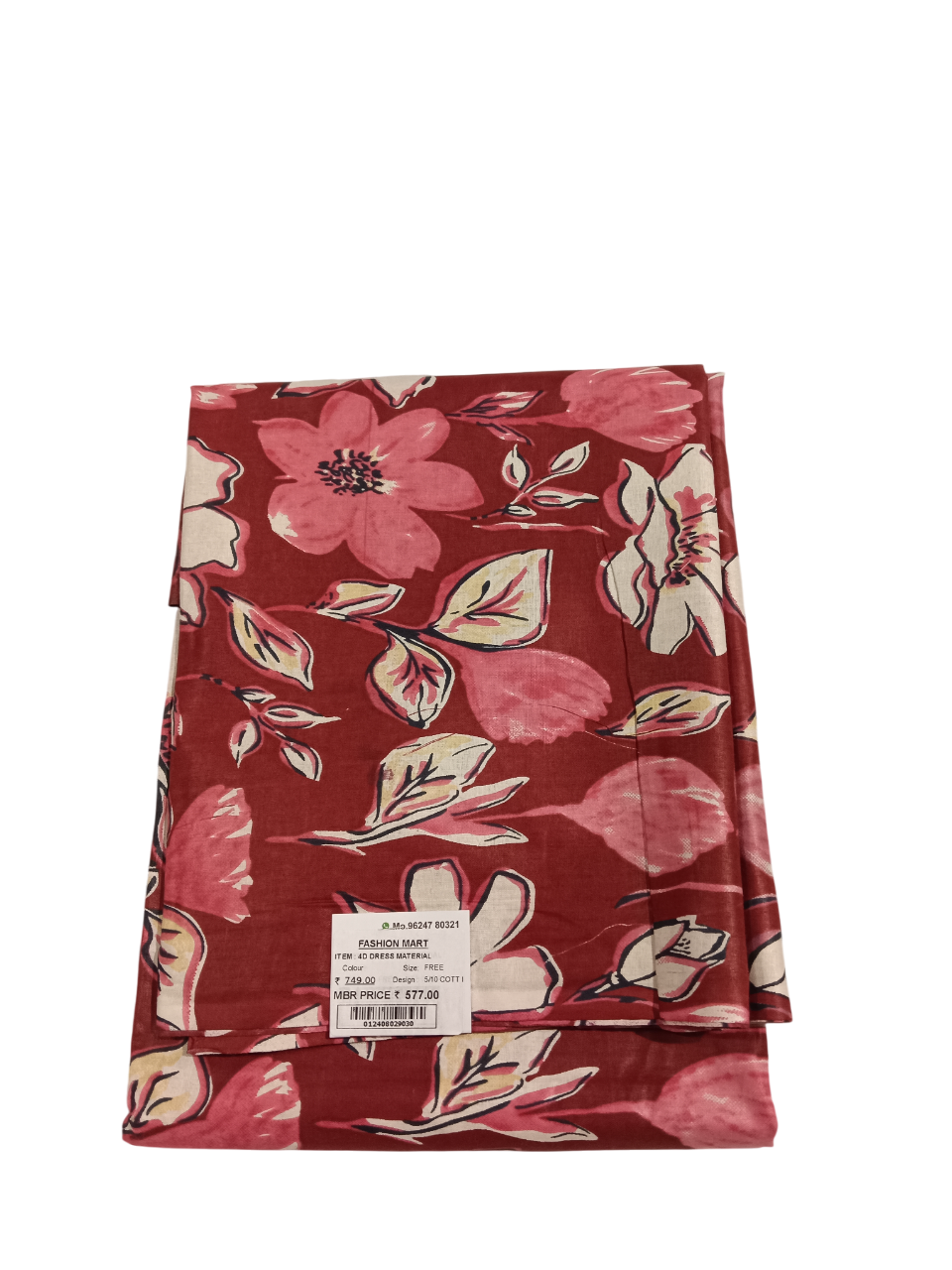 Printed Unstitched Dress Material D.4D 5/10 Printed Unstitched Dress Material D.4D 5/10
