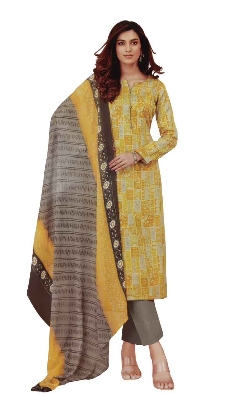 Printed Unstitched Dress Material D.4D 5/10 Printed Unstitched Dress Material D.4D 5/10