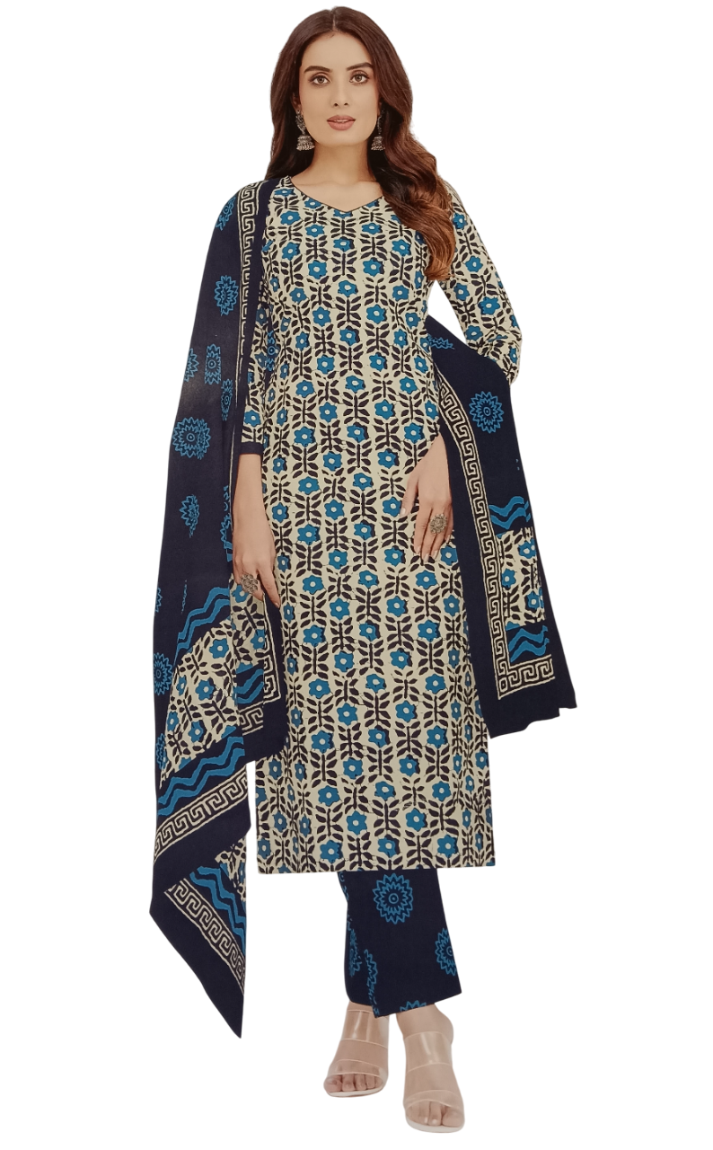 Jaipuri Cotton Printed Dress Materials – Unstitched D.3 jaipuri Jaipuri Cotton Printed Dress Materials – Unstitched D.3 jaipuri