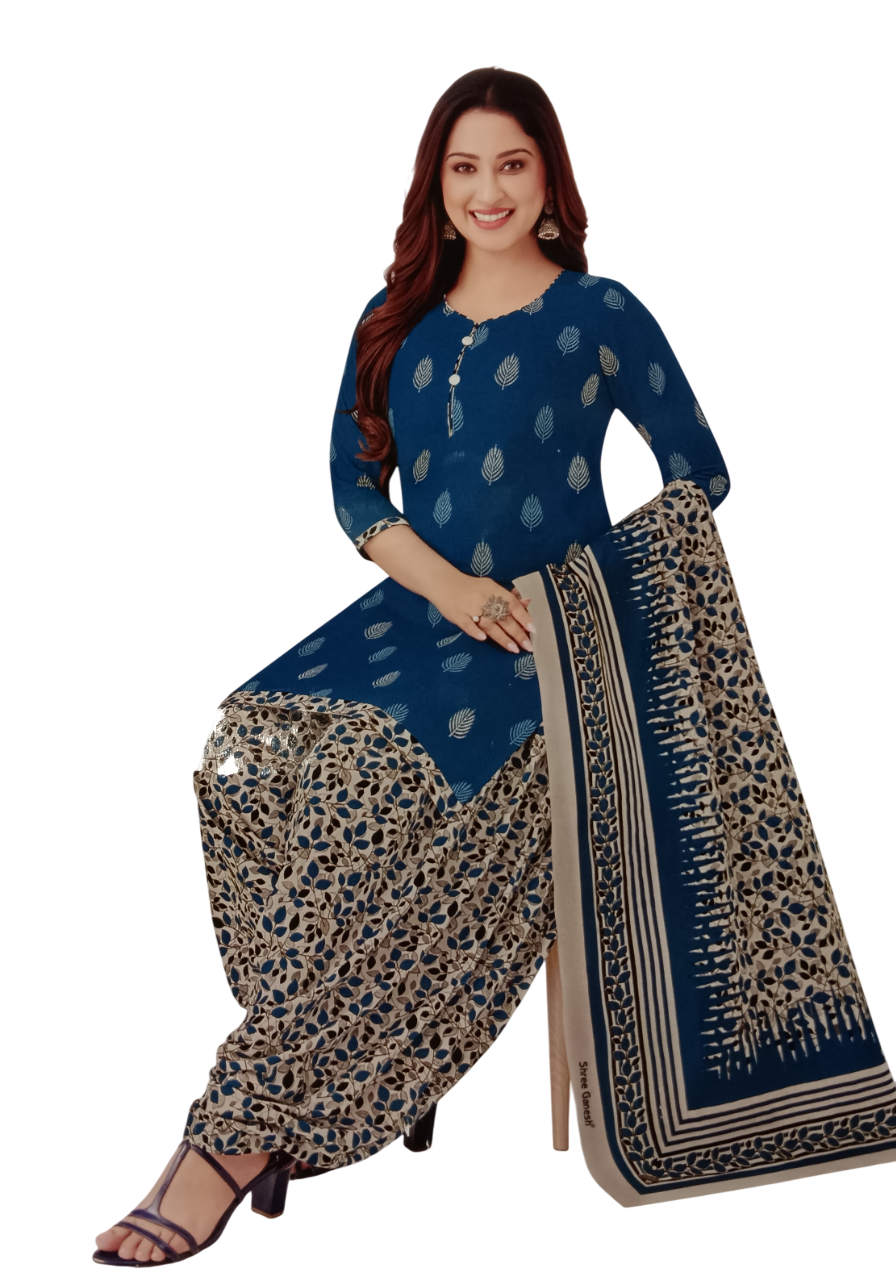 Unstitched Printed Dress Material D.10 Shriganesh Unstitched Printed Dress Material D.10 Shriganesh