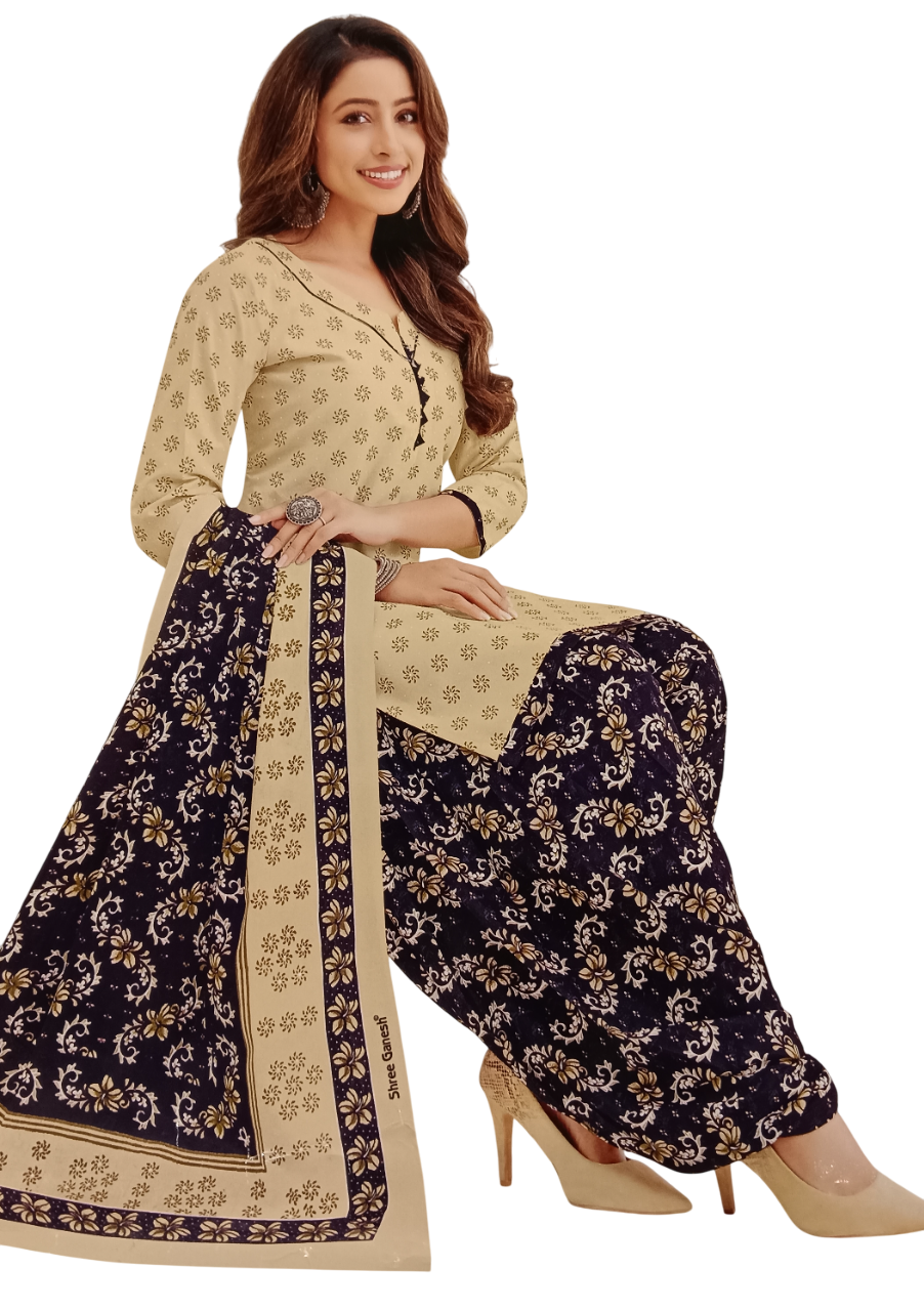 Unstitched Printed Dress Material D.10 Shriganesh Unstitched Printed Dress Material D.10 Shriganesh