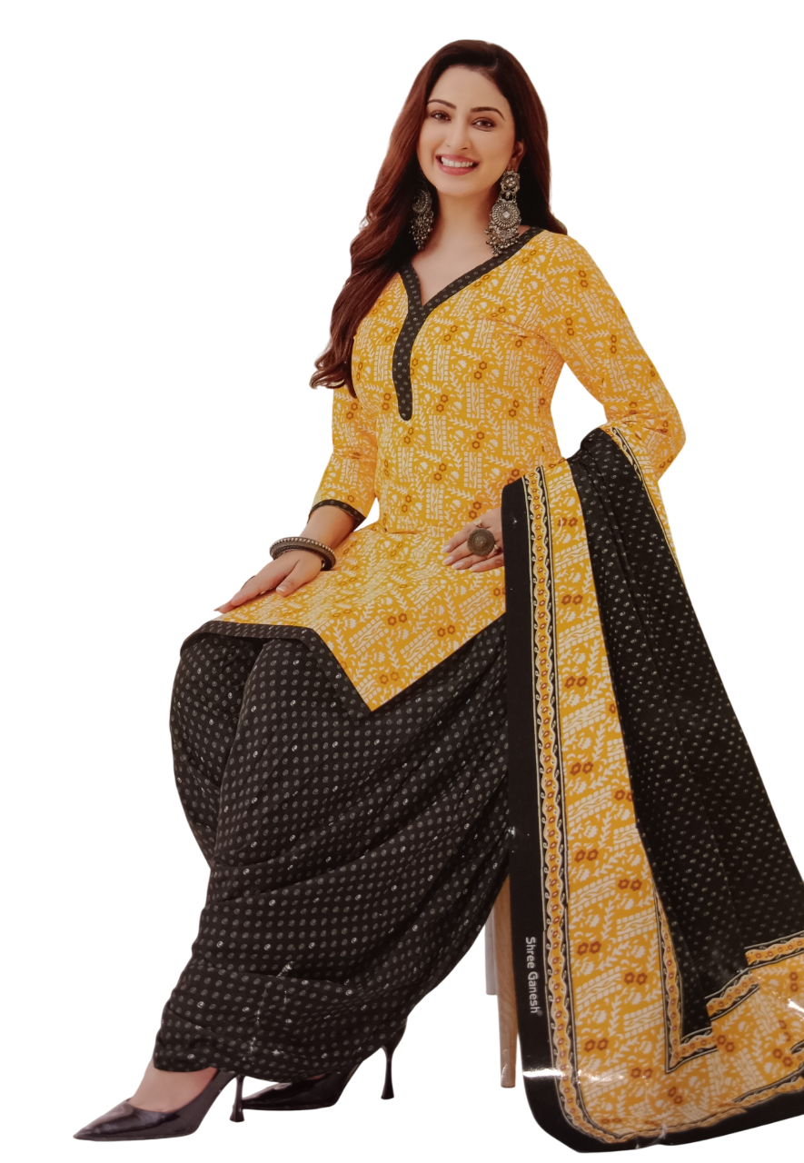 Unstitched Printed Dress Material D.10 Shriganesh Unstitched Printed Dress Material D.10 Shriganesh