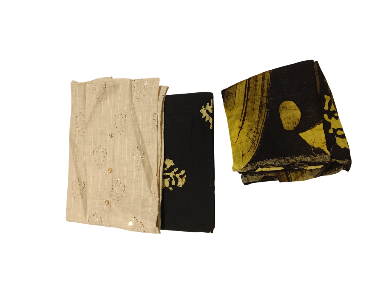 Elegant Embroidered Cotton Dress Material  D.Batik duptta