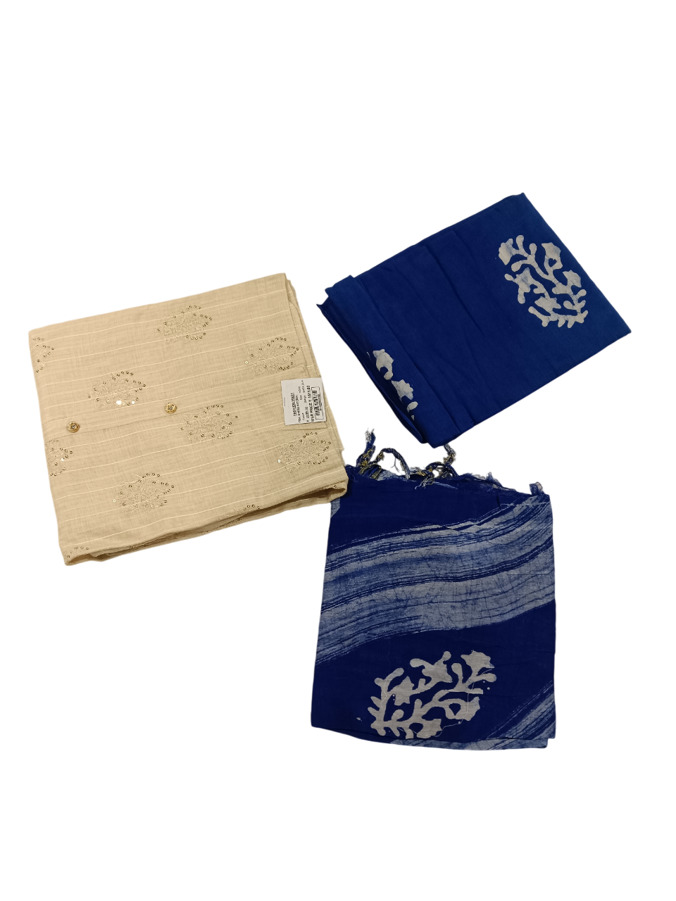 Elegant Embroidered Cotton Dress Material  D.Batik duptta