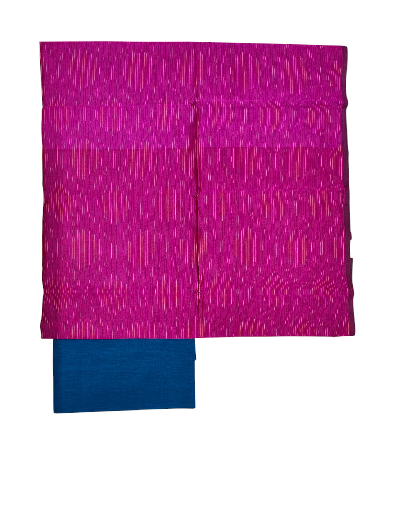 Pink Pochampally Ikkat Silk Dress Material with Dupatta