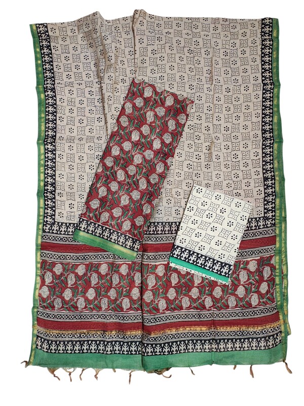 Maroon Chanderi Silk Unstitched Suit Set Maroon Chanderi Silk Unstitched Suit Set
