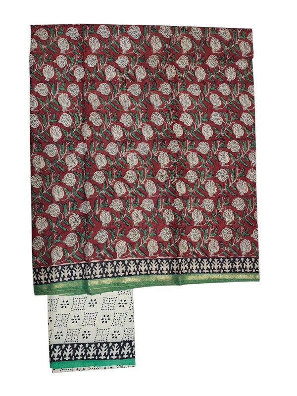 Maroon Chanderi Silk Unstitched Suit Set Maroon Chanderi Silk Unstitched Suit Set