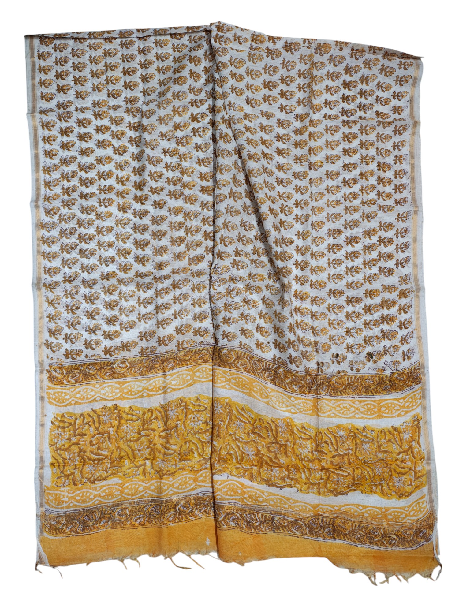Mustard Chanderi Silk Unstitched Suit Set Mustard Chanderi Silk Unstitched Suit Set