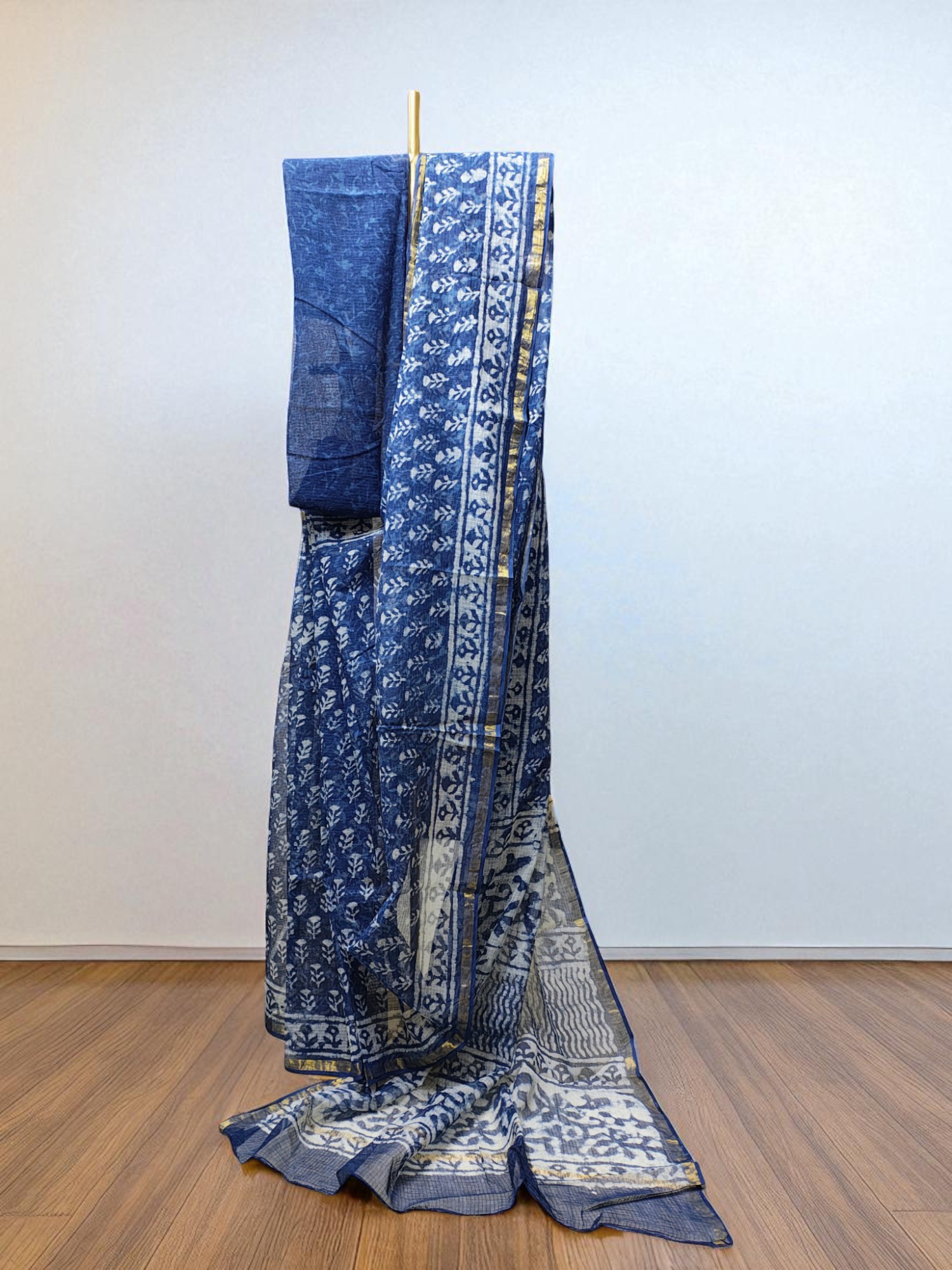Indigo Kota Doria Saree for Women Indigo Kota Doria Saree for Women